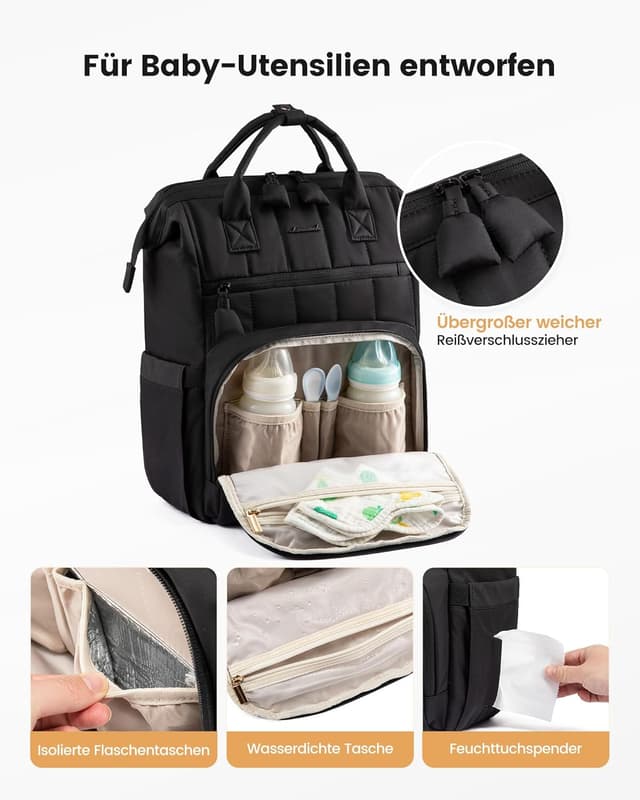 Detalle 2 de LOVEVOOK Wickelrucksack 15,6 Zoll Laptopfach