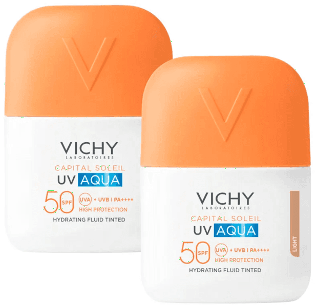 Detalle de Vichy Capital Soleil UV Aqua Fluido Hidratante Color Light SPF50 (2x50 ml)