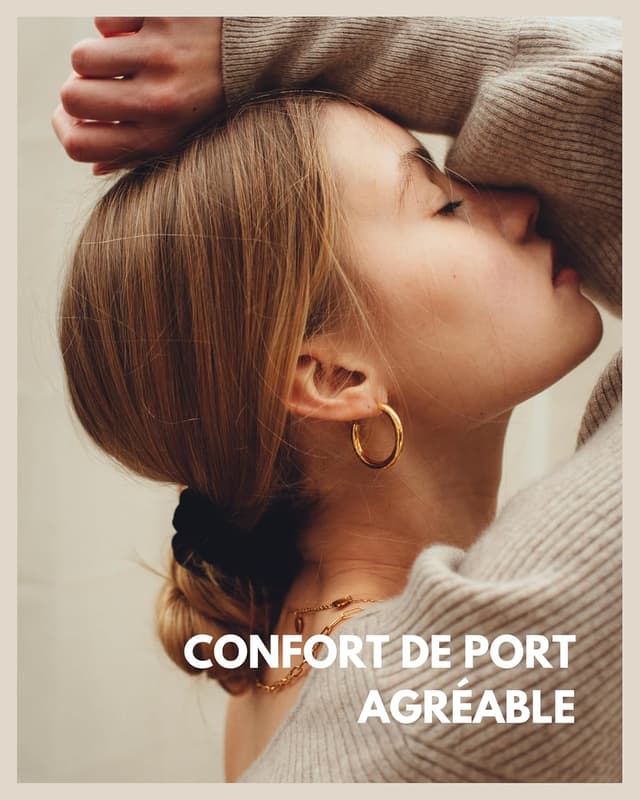 Thumbnail 4 de Créoles en or 18 carats 28 mm