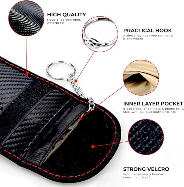 Detalle de Car key Faraday pouch 2 pack RFID