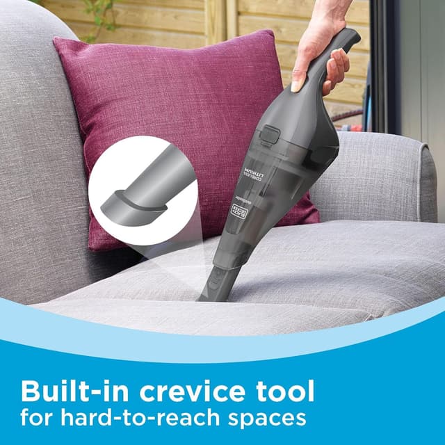 Detalle de BLACK+DECKER dustbuster HNVC220BCZ01 8V Cordless Handheld Vacuum (with Crevice Tool)