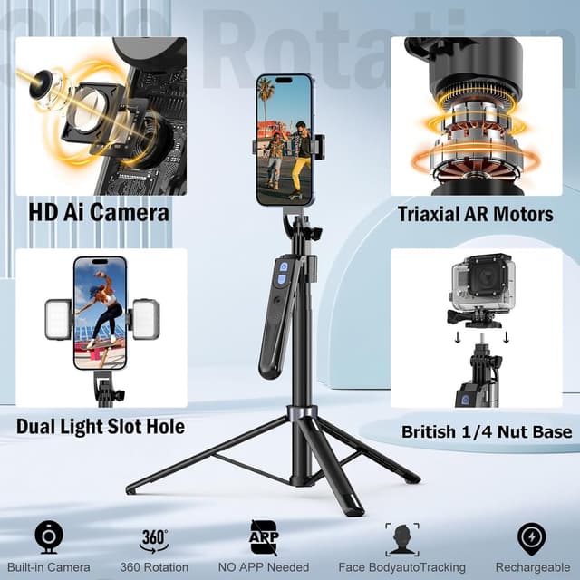 Detalle de Auto Face Tracking Tripod 360 Holder 12.59 in