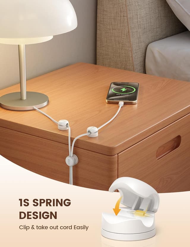 Detalle de Lamicall 360° cable holder clips 8mm, 6 pack