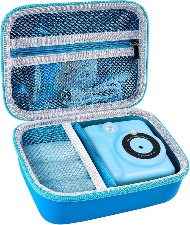 Detalle de Againmore Kinder Kamera Tasche für Digitalkameras & Mini-Actionkameras (nur Tasche) – Blau