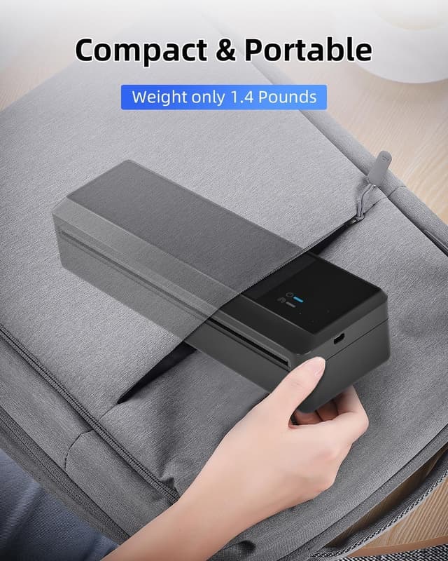 Detalle de BORN4SHIP Thermodrucker A4 (P83) – tragbarer mobiler Bluetooth-Drucker für iOS & Android, auch per USB