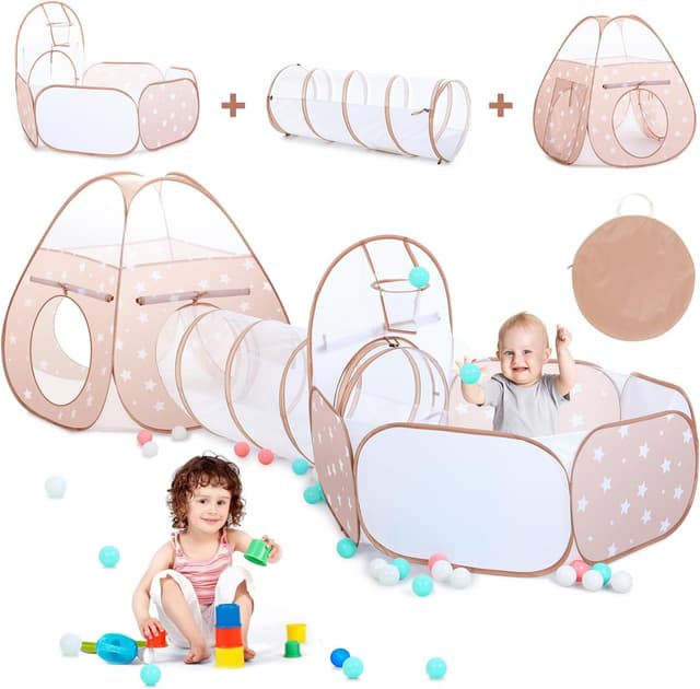 Detalle de PigPigPen 3 in 1 Kids Play Tent with Tunnel