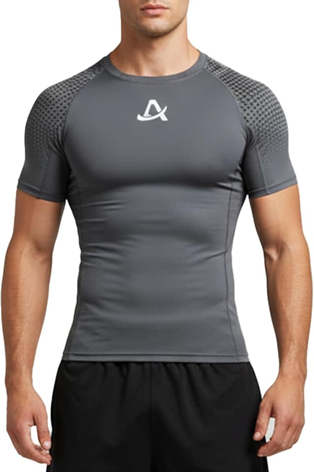 Detalle 2 de AMZSPORT maglietta da corsa a compressione a maniche corte (Kurzarm) ad asciugatura rapida