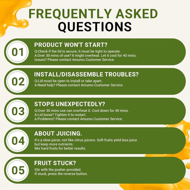 Thumbnail 6 de AMZCHEF Automatic Cold Press Juicer Machine (250W) with 145mm Chute and 2L Capacity, Triple Filter, Safety Lock