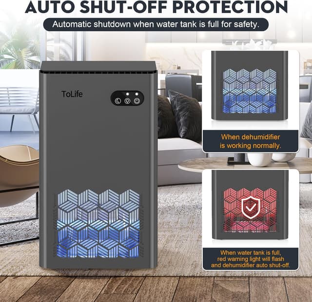 Thumbnail 5 de ToLife 1000 sq.ft Dehumidifier with 95 oz Tank