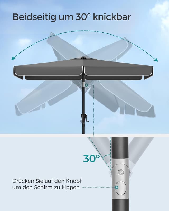 Detalle 2 de SONGMICS Sonnenschirm 300 x 200 cm für Balkon