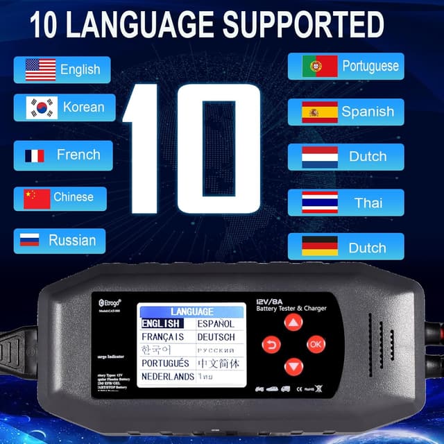 Thumbnail 1 de Etrogo Cargador-Comprobador 12V 2–200Ah 📟