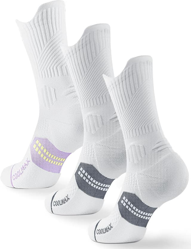 Detalle de Juclise Bambus Kompressions Laufsocken (Coolmax) – atmungsaktive, anti-Blasen Sport- und Wandersocken