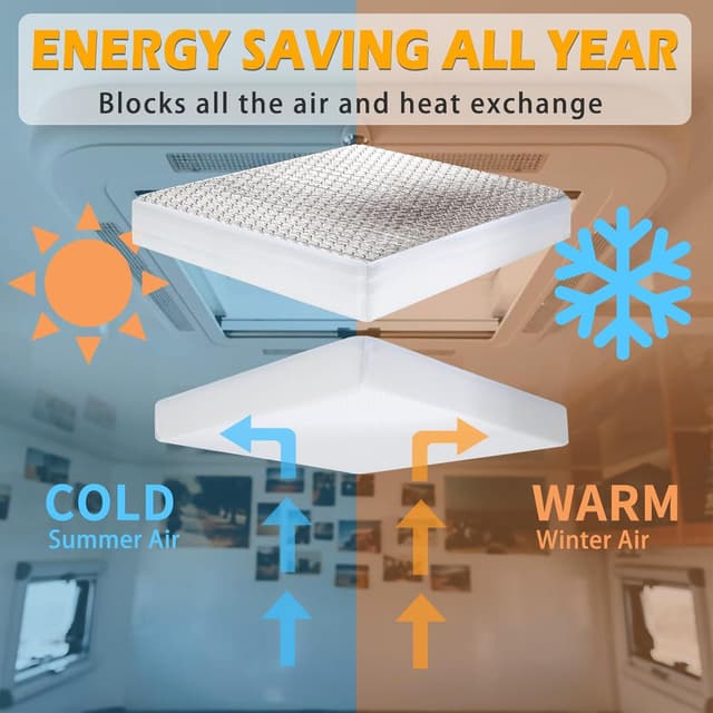 Detalle de SIKADEER RV Vent Insulator 14x14x3 (2-Piece) for 14 Inch Skylights