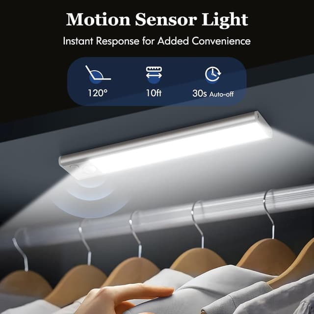 Detalle de Demkia Schrankbeleuchtung Unterbauleuchte Küche mit Bewegungsmelder, LED Akku (2000 mAh), 3 Farbtemperaturen und USB
