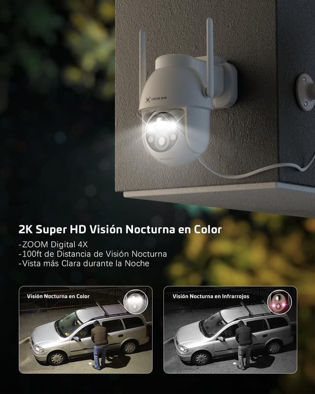 Thumbnail 4 de Cococam 2PCS 2K Cámara Vigilancia Exterior