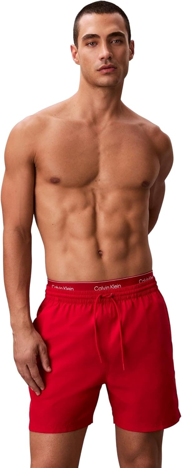 Detalle de Calvin Klein Medium Drawstring Lv00n61023 pantaloni da nuoto da uomo con coulisse