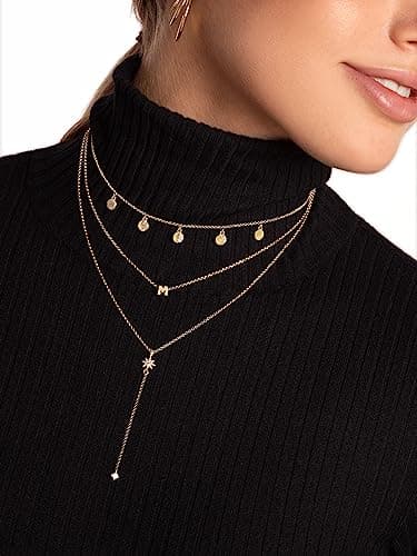 Detalle 2 de SINGULARU Collar Polar Star en plata 925, baño 18K 💍