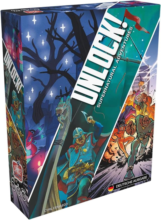 Detalle de Space Cowboys – Unlock! (SCUNL12DE) Jeu coopératif multicolore, version allemande