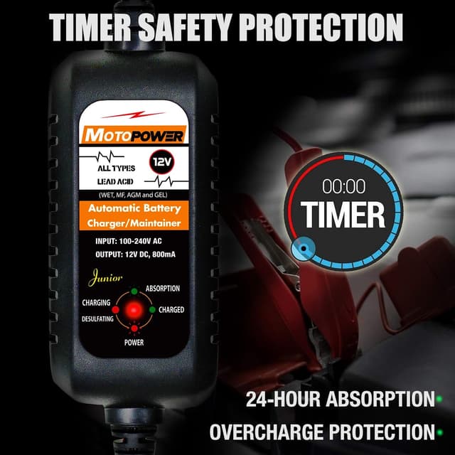 Thumbnail 4 de MOTOPOWER MP00205A caricabatterie 12V 800mA