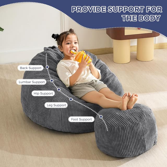 Thumbnail 3 de MAXYOYO Sillón Puff de Pana con Reposapiés