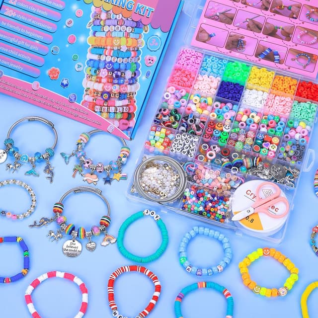 Thumbnail 6 de AIPRIDY 3600-Piece Girls Bracelet Making Kit (Unicorn/Mermaid Theme) DIY Jewelry Crafts