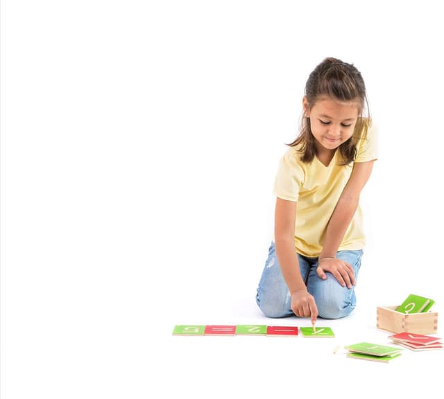 Detalle de BSM Edufun Montessori – Tracer les Chiffres (16 pièces en bois) dès 4 ans, EF 12056