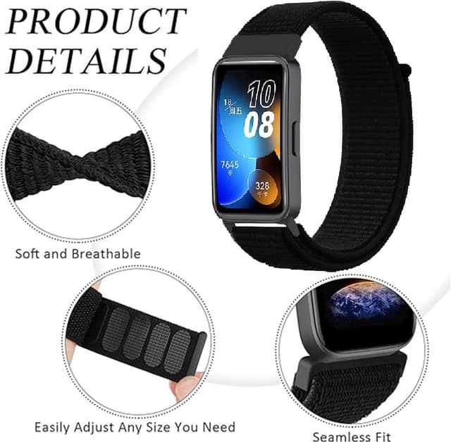 Detalle de FYISWHO Nylon Elastic Watch Strap for Huawei Band 7