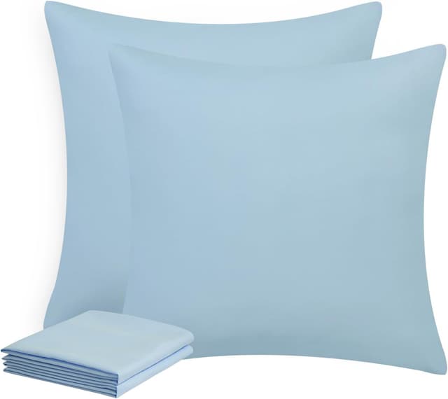 Detalle de Aisbo Kissenbezug 80x80 im 2er-Set (Hellblau) aus Mikrofaser mit Reißverschluss