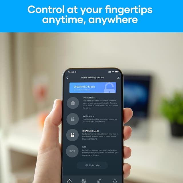 Detalle de AGSHOME allarme casa senza fili con sirena, 5 sensori e 2 telecomandi, via app (compatibile Alexa)