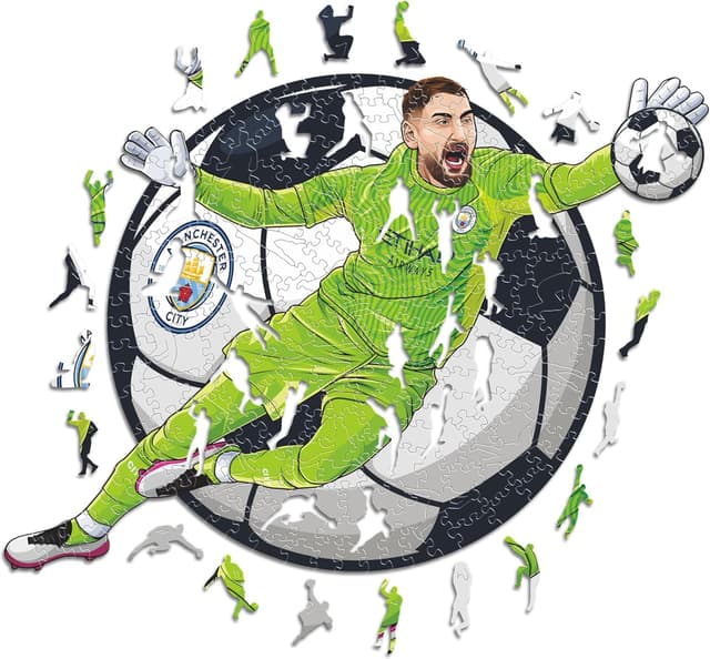 Detalle de Iconic Puzzles Manchester City FC “Etihad Stadium” puzzle in legno ecosostenibile, taglia S, 150 pezzi