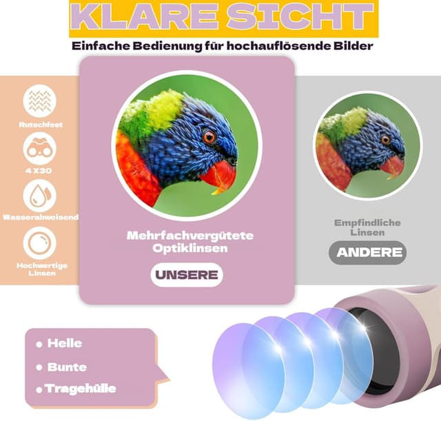 Thumbnail 4 de Kinderfernglas Rosa 3–8 Jahre mit Kompass