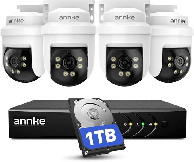 Detalle de ANNKE 3K Système de caméras filaires extérieures PTZ 4X + DVR 8 canaux 5MP Lite, détection IA et audio