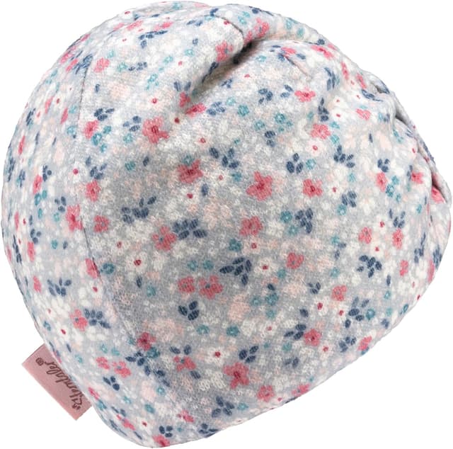 Detalle 2 de Sterntaler Beanie-Mütze Melange mit dezenter Streifenoptik – Neugeborenenmütze mit angeschnittenen Ohrenklappen und Bindeband