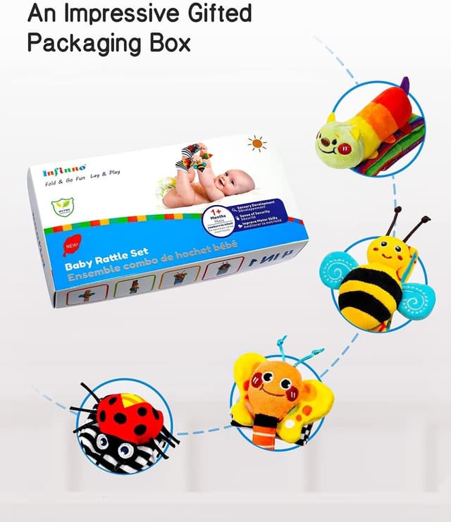 Thumbnail 6 de Infinno Wrist Rattle Socks for 0-12 Months