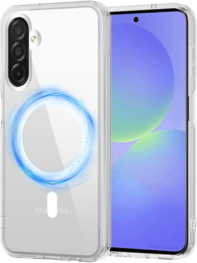 Detalle de XTCASE Coque magnétique MagSafe pour Samsung Galaxy A37, transparente (PC + TPU anti-chocs)