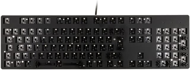 Detalle de GLORIOUS Gaming GMMK Full Size 100% Barebones (cadre uniquement) — clavier mécanique hot-swap RGB par touche en ISO international/Europe, noir