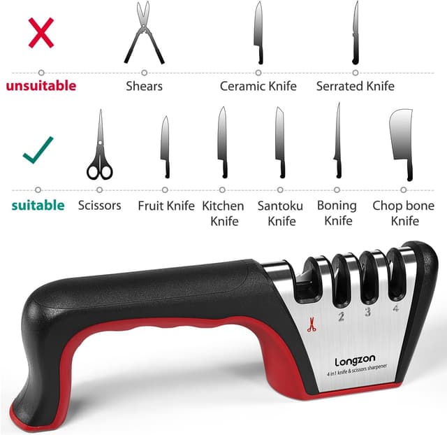 Thumbnail 5 de Longzon 4-in-1 Knife Sharpener 4-Stage
