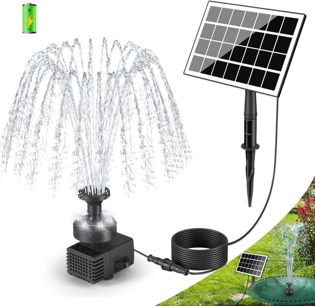 Detalle de SZMP Fontaine solaire flottante extérieure 3,5W avec pompe bassin et LED (batterie 2000 mAh)