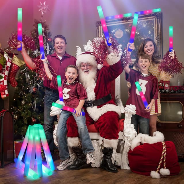 Detalle 2 de SHQDD 105PCS LED Foam Glow Sticks (3 Light Modes) Bulk Party Pack for Night Events