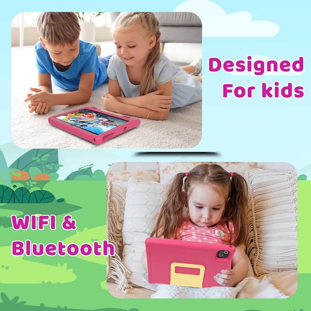 Detalle de MUISOO 10 Inch Kids Tablet (Android 14) with 16GB RAM, 128GB Storage & Parental Controls – Pink