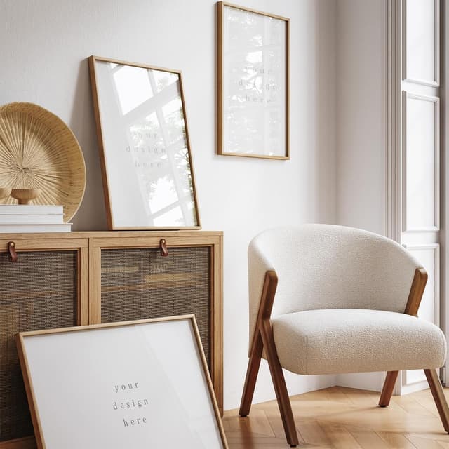 Detalle 2 de puthiac 18x24 Solid Oak Wood Picture Frame (No Mat) with Plexi Front, Vertical or Horizontal