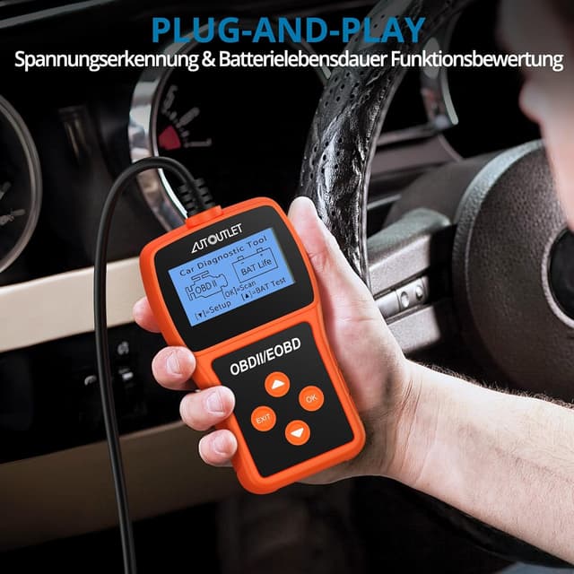 Thumbnail 6 de AUTOUTLET OBD2 Diagnosegerät (OBDII/EOBD), Codeleser mit DTC-Definition, 10 Sprachen, Daten in Echtzeit
