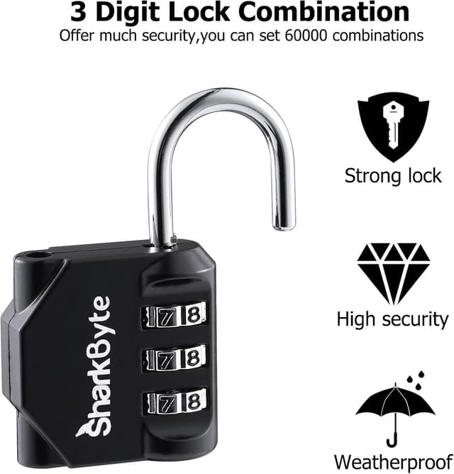 Thumbnail 2 de SharkByte Small Luggage Locks 3-Dial