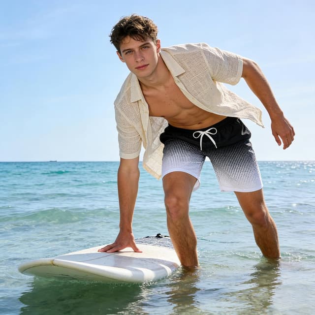 Detalle de westwolf Men's 9" Quick Dry Board Shorts with Compression Liner