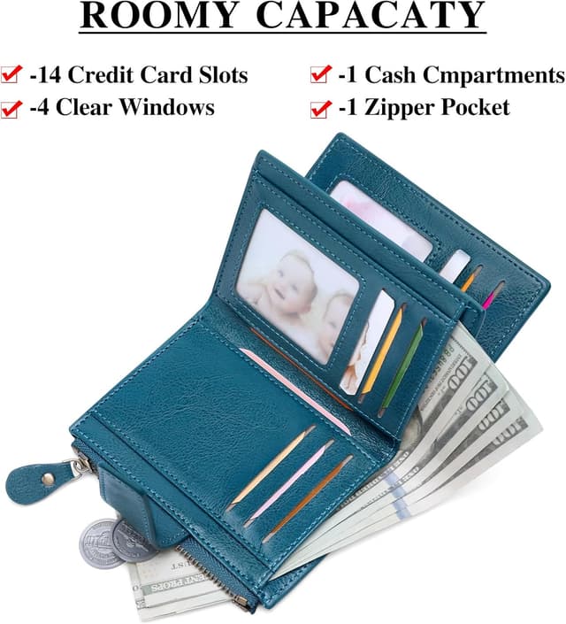 Thumbnail 4 de SENDEFN Women's RFID leather compact bi-fold wallet 👛