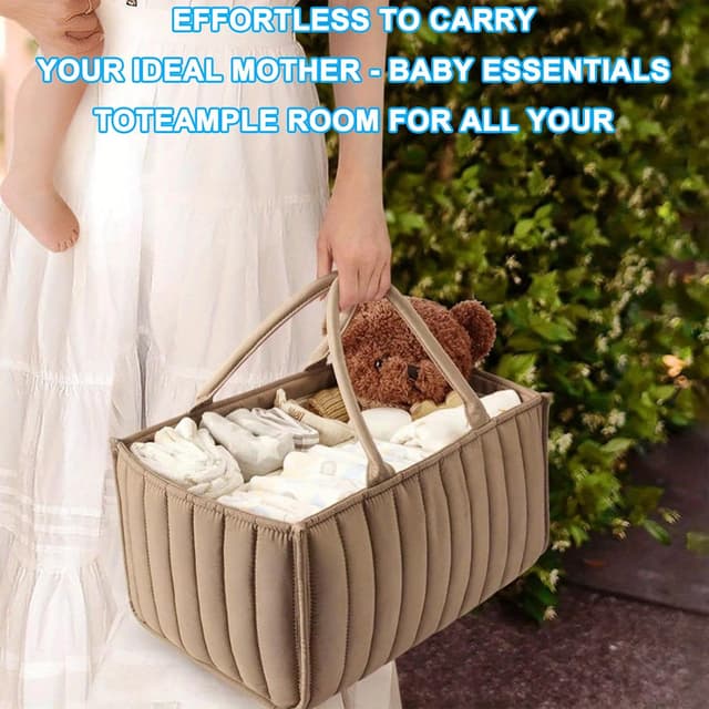 Detalle 2 de Large Capacity Nappy Caddy Organizer for Nursery Storage & Travel