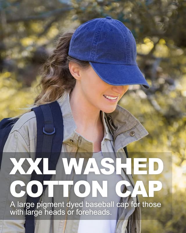 Detalle de Zylioo Grande casquette homme XL/XXL vintage (60 à 65 cm) en coton, visière sport 7–9 cm