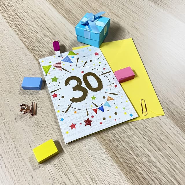 Thumbnail 2 de ARKRAFT Tarjeta de cumpleaños con número de oro 30 años 🎂