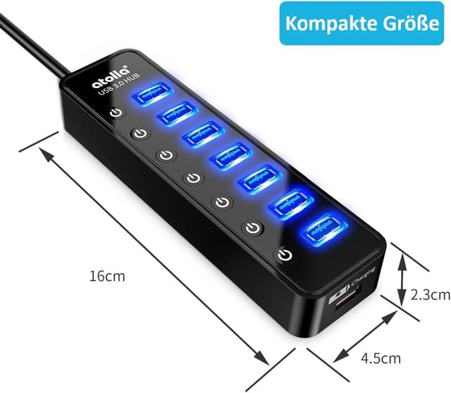 Thumbnail 6 de atolla USB Hub Aktiv 3.0 mit Netzteil 7 Ports