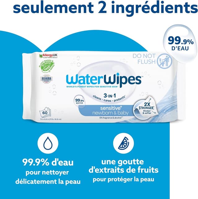Thumbnail 3 de WaterWipes Sensitive+ 360 unités lingettes 🧻